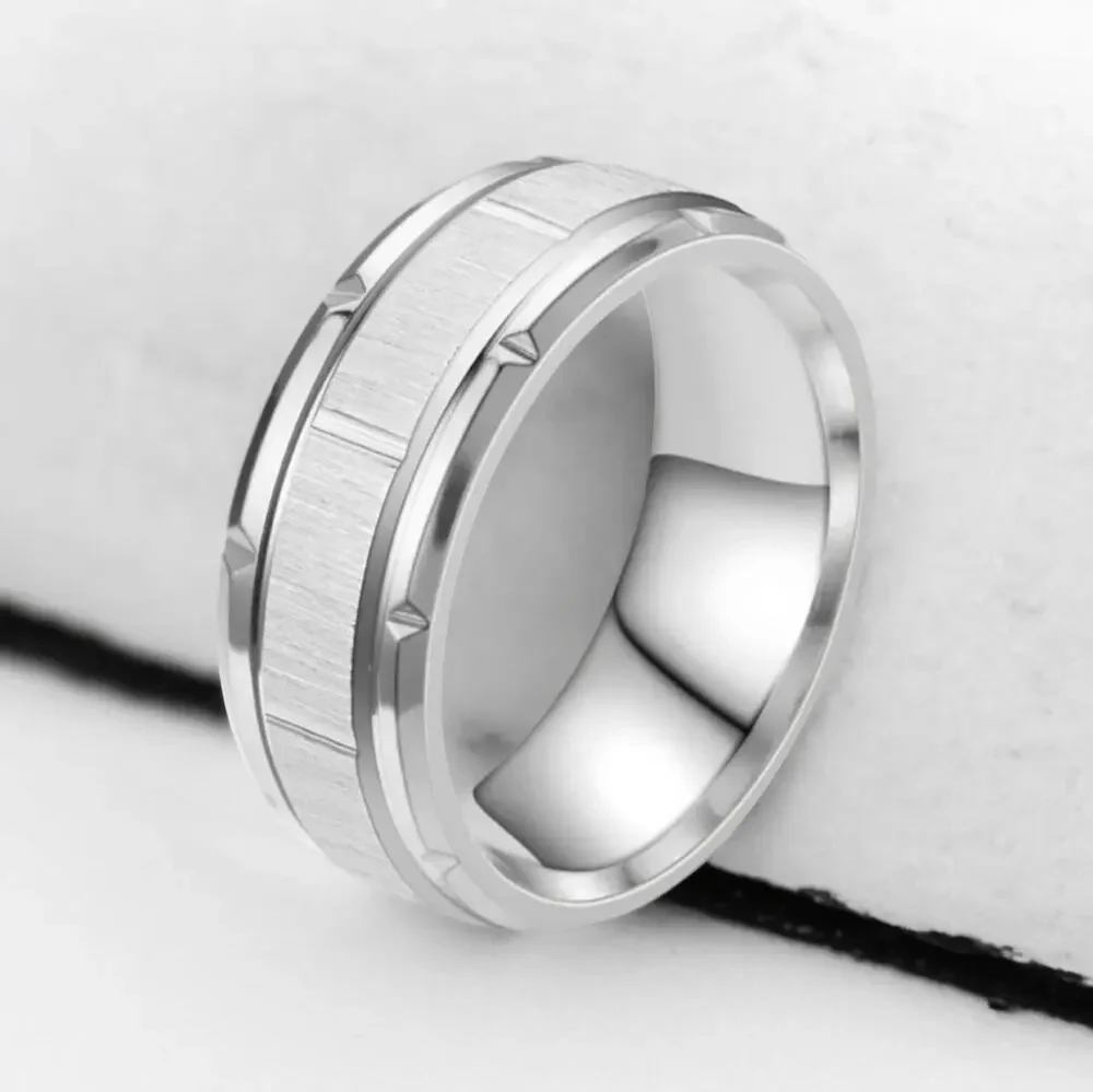 NEW 18K white gold plated men's wedding band ring jewelry size 10 B21B
